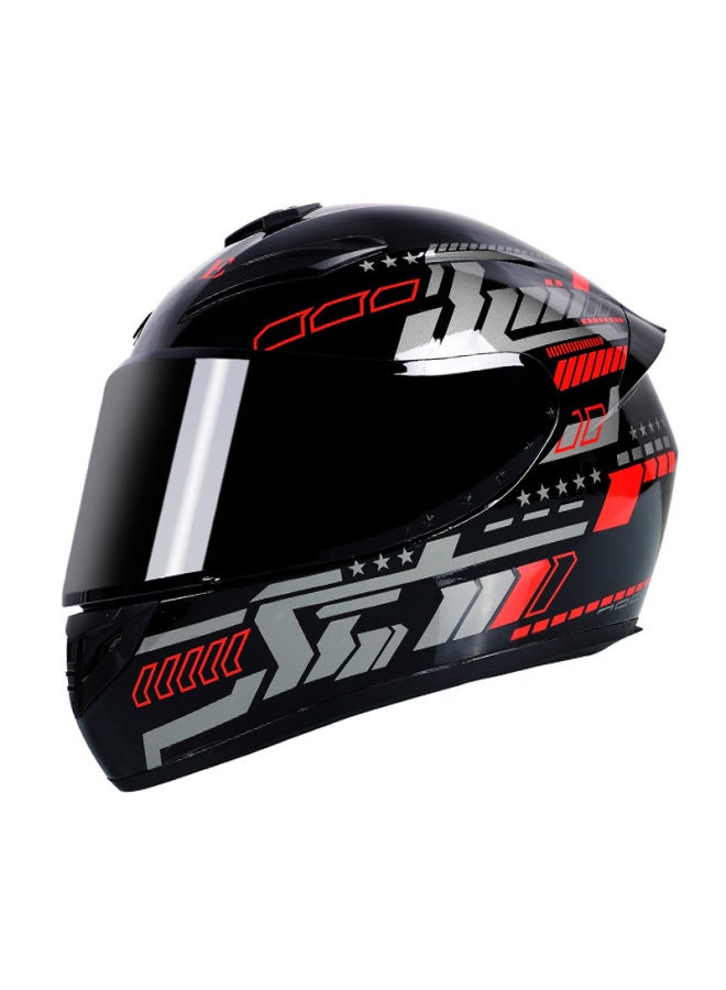 Red Pulse-black Mirror Edition Hot Recommendation Four-season Helmet Version Full-face Helmet Neutral Cycling Helmet