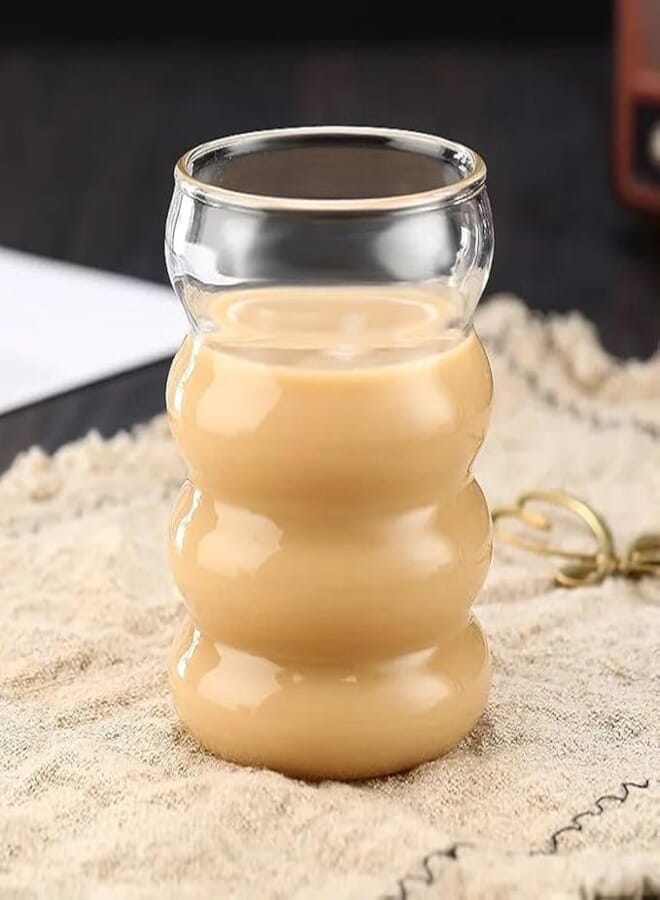 Spaceshoop Large Glass Cup High Temperature Resistant Water Cup Hot Ice Juice Drink Cup Coffee Cup Breakfast Cup (Shape 7)