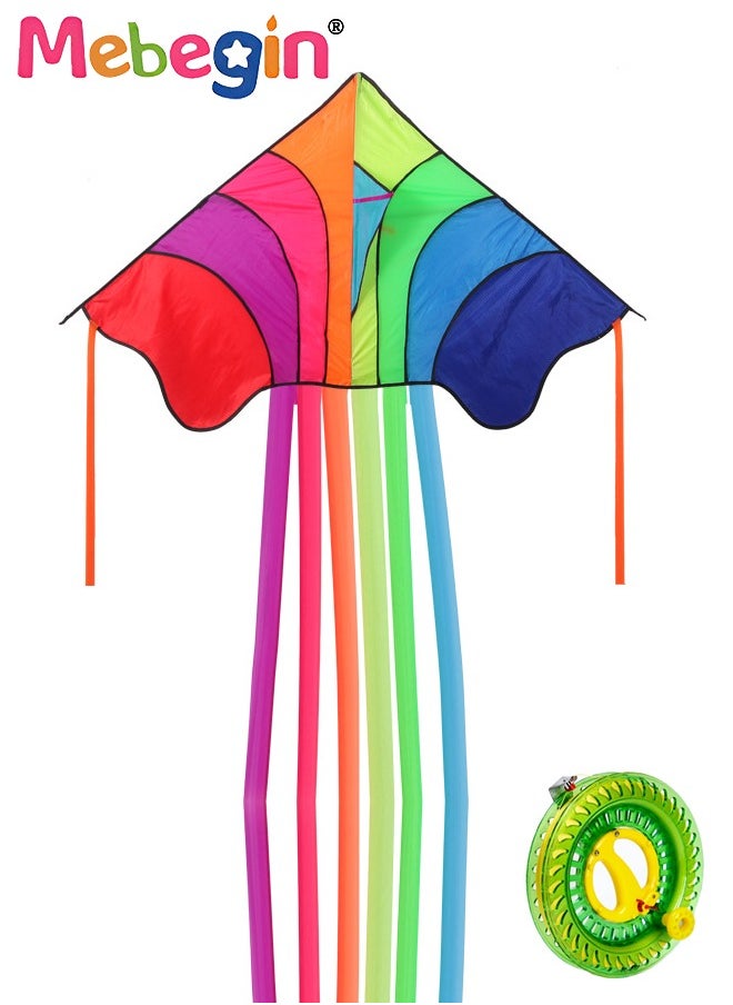 MEBEGIN 400*170cm Colorful Huge Kite with 200m Line for Kids and Adults,Double Line String Easy to Fly for Beach Trip Park Family Outdoor Games and Activities  - Image 2