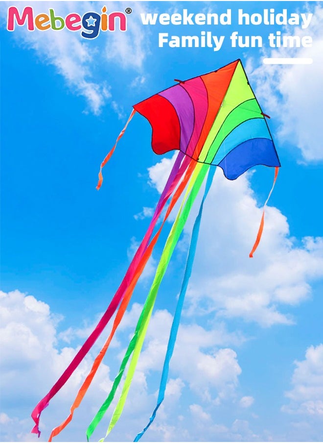 MEBEGIN 400*170cm Colorful Huge Kite with 200m Line for Kids and Adults,Double Line String Easy to Fly for Beach Trip Park Family Outdoor Games and Activities  - Image 3