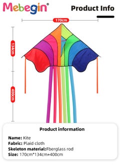 MEBEGIN 400*170cm Colorful Huge Kite with 200m Line for Kids and Adults,Double Line String Easy to Fly for Beach Trip Park Family Outdoor Games and Activities  - Image 4