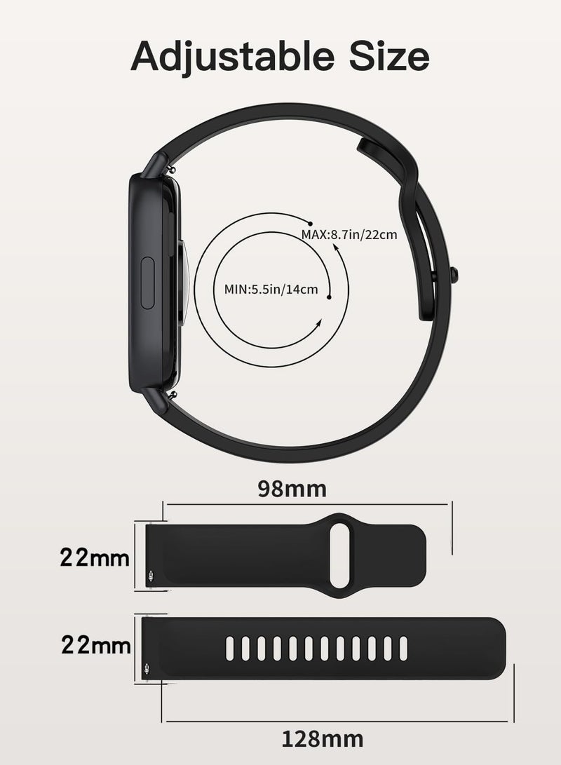 Anmi 4 Pcs Silicone Strap Compatible with Xiaomi Redmi Watch 5 Active/5 Lite Women's Straps, Replacement Strap for Redmi Watch 5 Active/5 Lite - Image 3