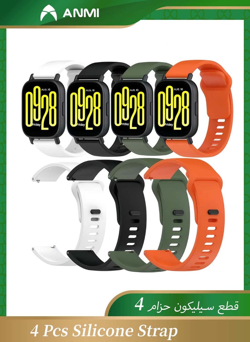 Anmi 4 Pcs Silicone Strap Compatible with Xiaomi Redmi Watch 5 Active/5 Lite Women's Straps, Replacement Strap for Redmi Watch 5 Active/5 Lite - Image 1
