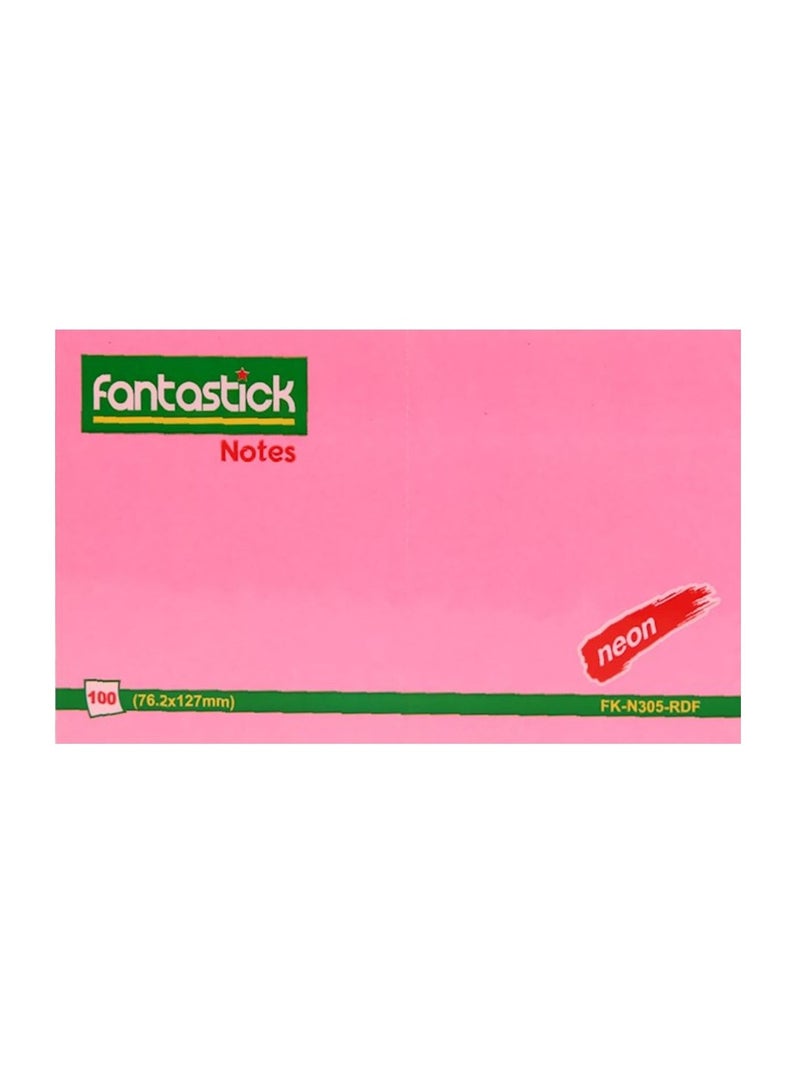 Fantastick 12-Piece Sticky Notes 3x5 Inch Size Neon Pink - Image 2
