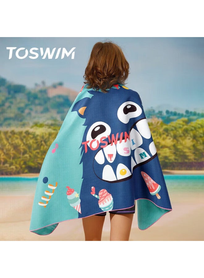Toswim Children's Quick-drying Bath Towel, Swimming Towel, Absorbent Towel, Travel Towel, Fast-drying Beach Towel, Greedy Bear - Image 2
