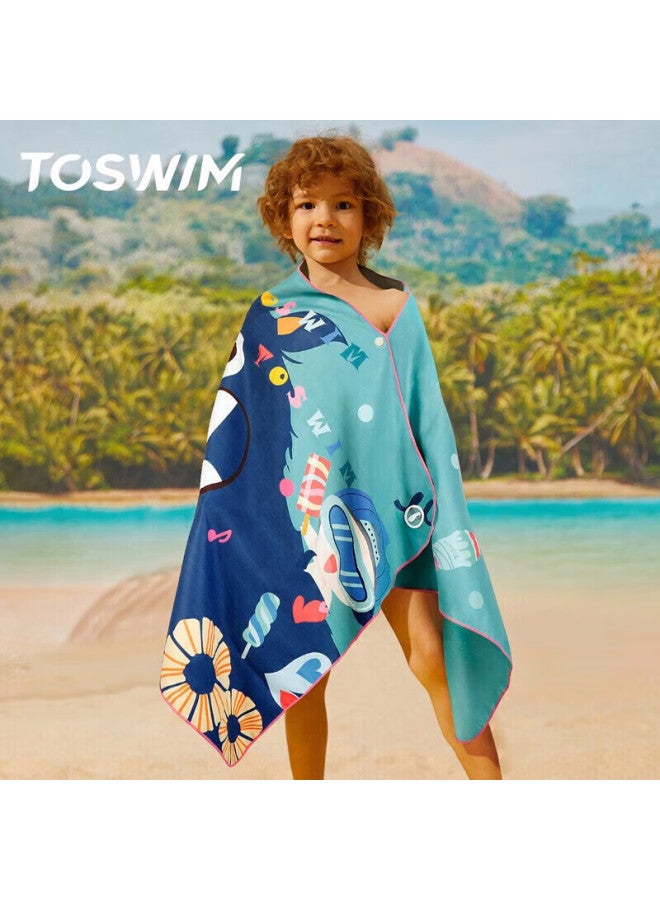 Toswim Children's Quick-drying Bath Towel, Swimming Towel, Absorbent Towel, Travel Towel, Fast-drying Beach Towel, Greedy Bear - Image 1