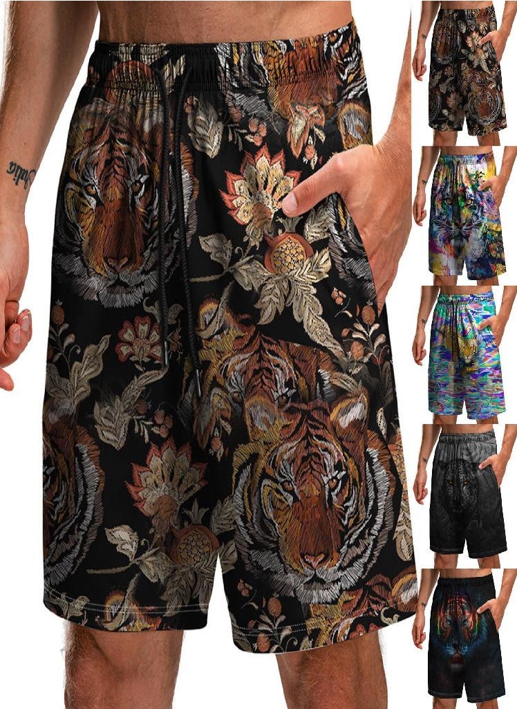 Eckek - Men's Summer Fun Beach Shorts Drawstring 3d Printed Shorts With Pockets - Image 1