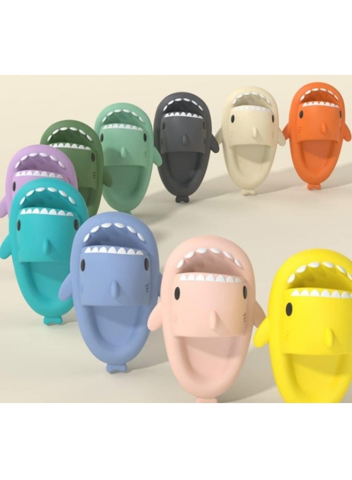 Shark Slides Thickness Upgrade Summer Cute Cartoon Shark Slippers for Women Men Non-Slip Open Toe Lightweight Sole Sandals Casual Unisex Beach Shoes - Image 3