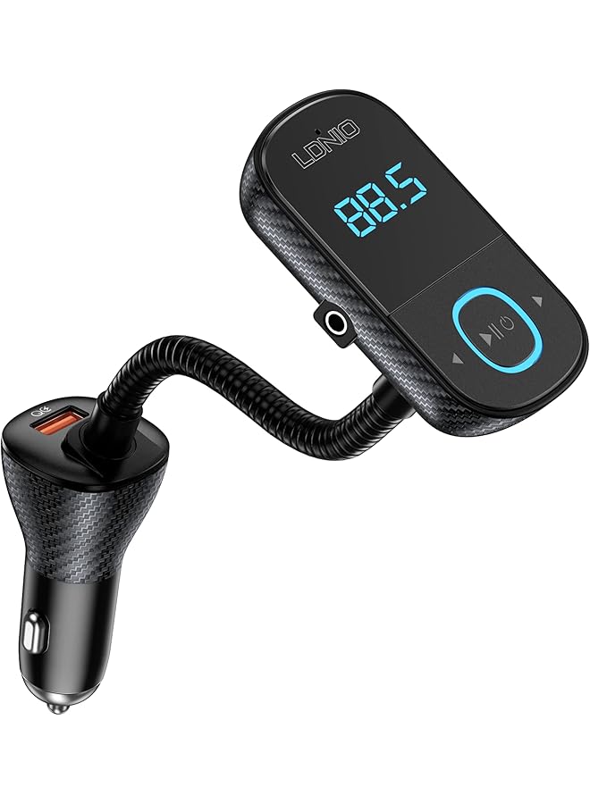 LDNIO Car Charger, Bluetooth 5.0 Fm Transmitter For Car Fast Charging With Hi-Fi Audio Triple Usb/Usb-C Ports 45W Support Pd3.0/Qc3.0/Pps/Auto-Id Quick Charge - Image 1
