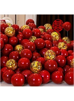 Just Quality 40pcs, Red Golden Confetti Latex Balloons, Wedding Decor, Birthday Party Decor, Anniversary Decor, Graduation Decor, Holiday Decor, Mother's Day Decor, Indoor Outdoor Decor, Home Decor, Room Decor  - Image 4