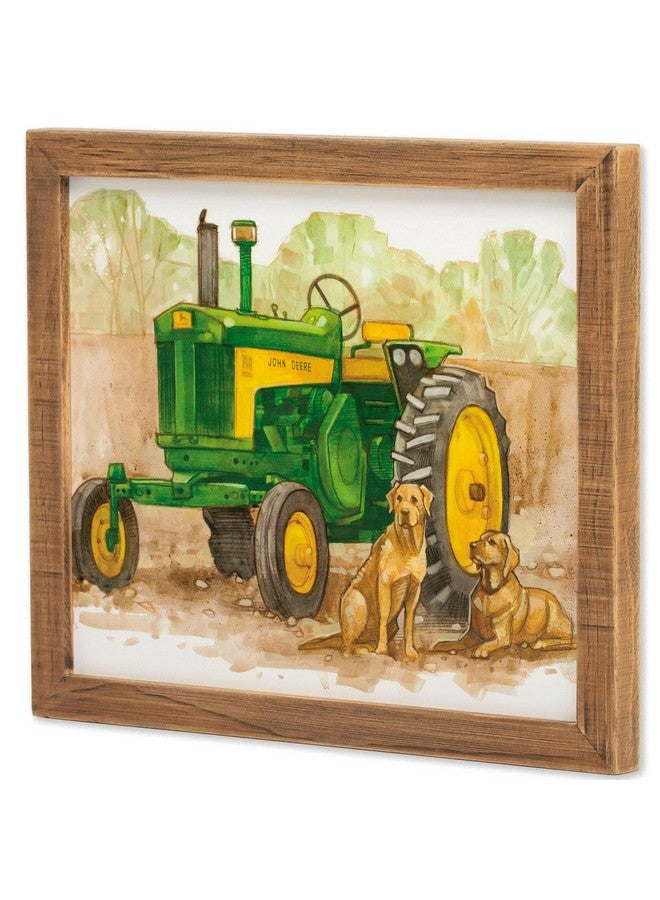 Open Road Brands John Deere Tractor Wood Framed Wall Decor - Hand Painted John Deere Wall Art for Living Room, Man Cave or Bedroom - Image 2