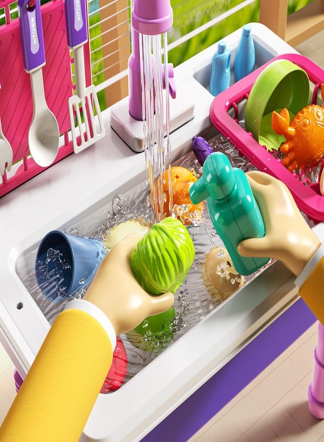JUKUDAHU Play Sink with Running Water, Play Kitchen Toys Sink for Kids 3 4 5 6 7 Years Old, Electrical Dishwasher, Kitchen Accessories Set, Dishes Games, Gifts for Toddlers 3-5 - Image 3