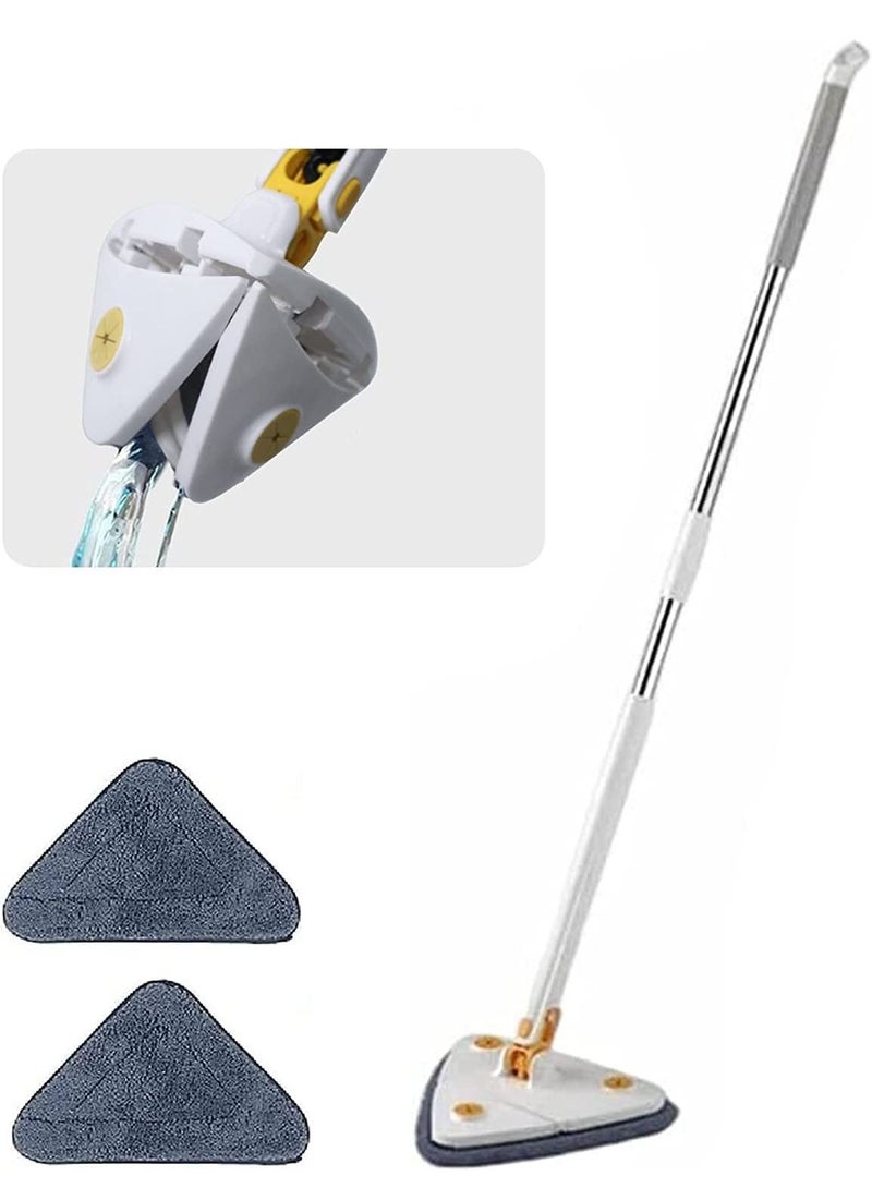 XiuWoo Triangle Cleaning Mop Adjustable Extendable Wall Cleaning Mop Retractable Microfiber Dry and Wet Glass Dust Cleaner - Image 1