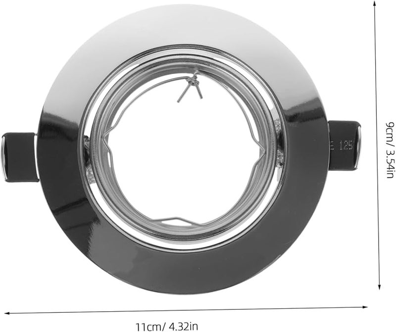White Flush Mount Ceiling Light Fixture With LED Spotlight Bracket Trim Ring Frame - Image 3