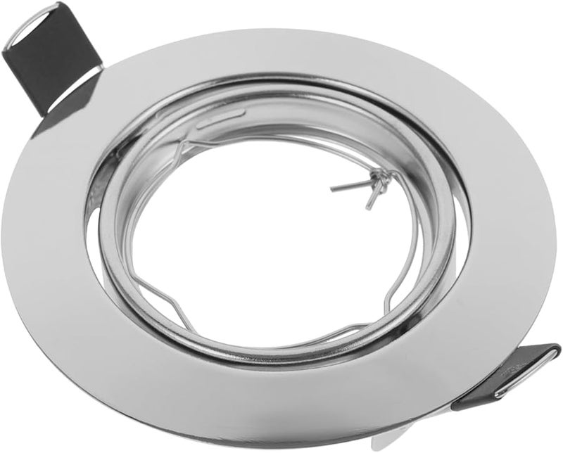 White Flush Mount Ceiling Light Fixture With LED Spotlight Bracket Trim Ring Frame - Image 2