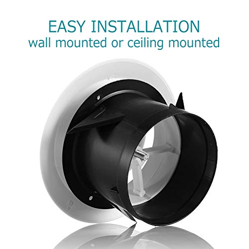 HG Power 4 Inch Soffit Vent, Adjustable Air Vent Cover, ABS Round Ceiling Vent Covers for Living Room, Attic, Bathroom, Kitchen, Ventilation Use, White - Opening Size 3.59" - Image 5