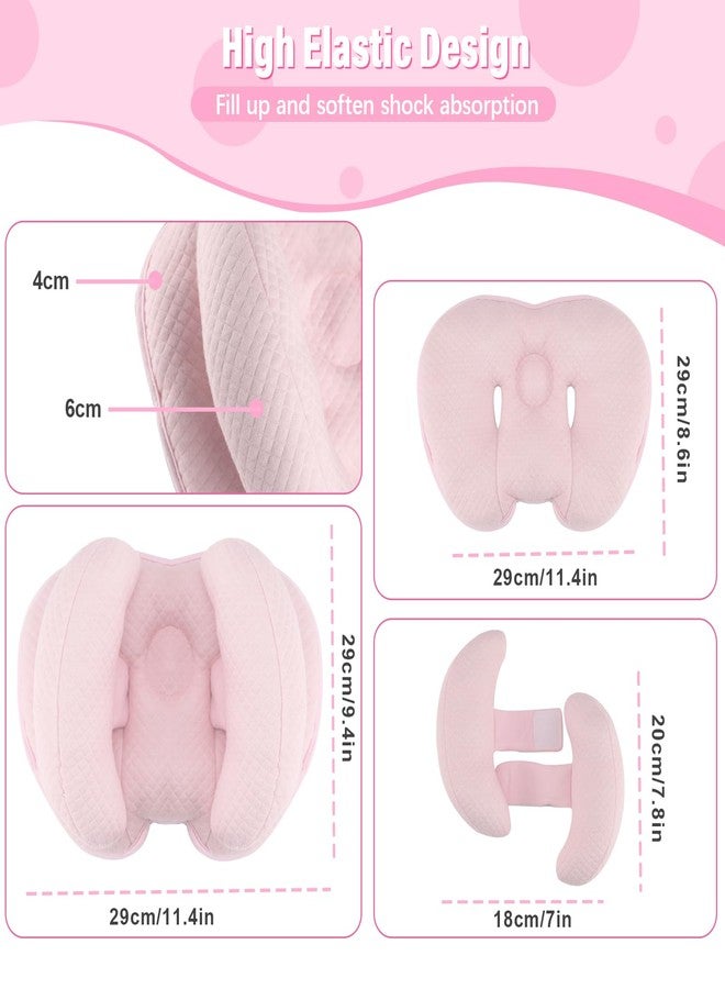 Blublu Park Upgraded 2 in 1 Baby Travel Pillow, Adjustable Banana Shape Baby Neck Head Support Piloow Stroller Insert Cushion for Kids, Toddler, Pink - Image 3