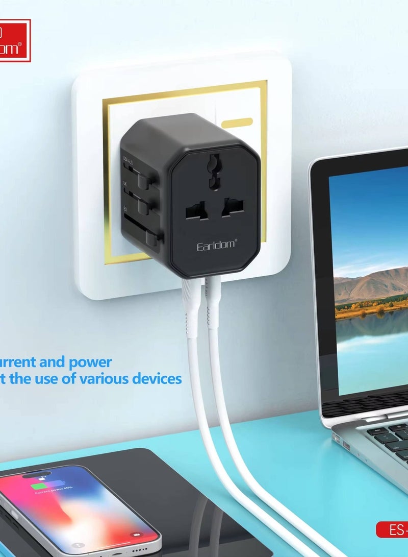 Earldom USB International Travel Adapter With Type C to USB 3.0 Adapter/Universal Travel Adapter - Image 2