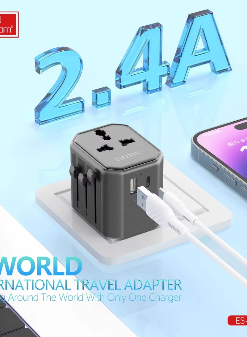 Earldom USB International Travel Adapter With Type C to USB 3.0 Adapter/Universal Travel Adapter - Image 3
