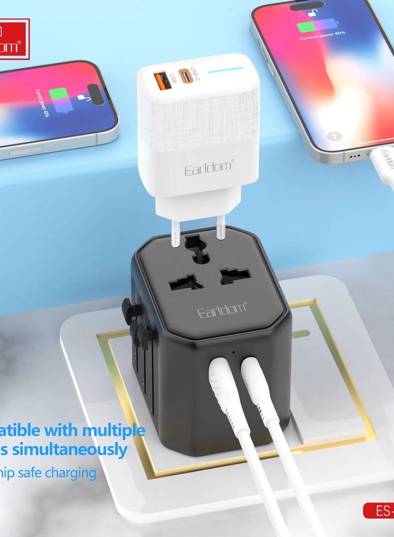 Earldom USB International Travel Adapter With Type C to USB 3.0 Adapter/Universal Travel Adapter - Image 4