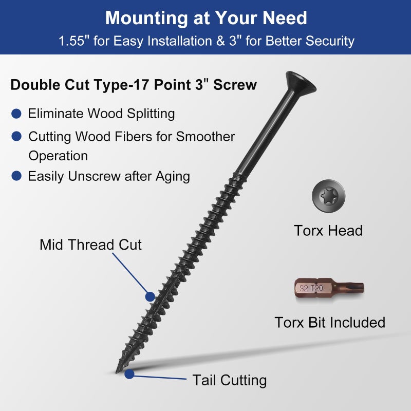 Mosecyou Extended Strike Plate 2-1/2"" X 2-1/4""  Heavy Duty Version  Striker Extender With Reinforced Torx/Star Screws & Bit  Extra Wide Lip Door Latch Restorer Kit (Oil Rubbed Bronze  1 Pack) - Image 5