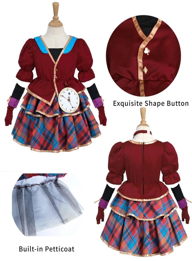 Nuoqi Mad Hatter Costume Girls Mad Hatter Costume Dress Halloween Costumes S - Image 5