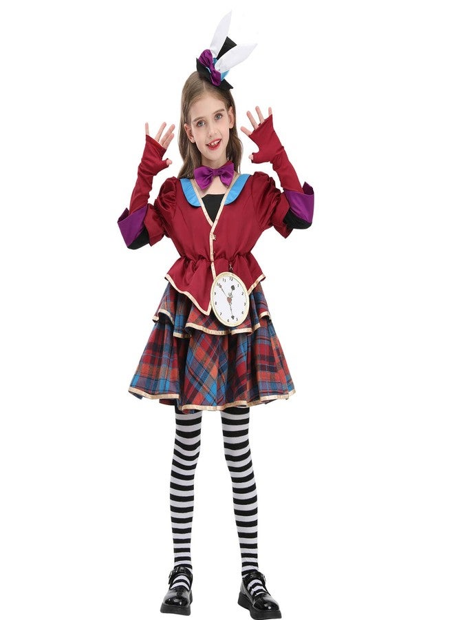 Nuoqi Mad Hatter Costume Girls Mad Hatter Costume Dress Halloween Costumes S - Image 1
