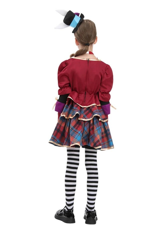 Nuoqi Mad Hatter Costume Girls Mad Hatter Costume Dress Halloween Costumes S - Image 4