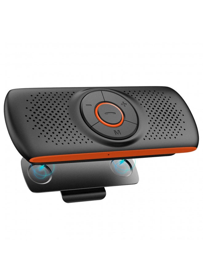 NETVIP - NETVIP Bluetooth Handsfree Speakerphone for Cell Phone, Wireless Car Kit Music Player Adapter with Back-Clip Portable Bluetooth Speaker for Home/Sport/Outdoor, Work with Siri/Google Assistant/TF Card - Image 1