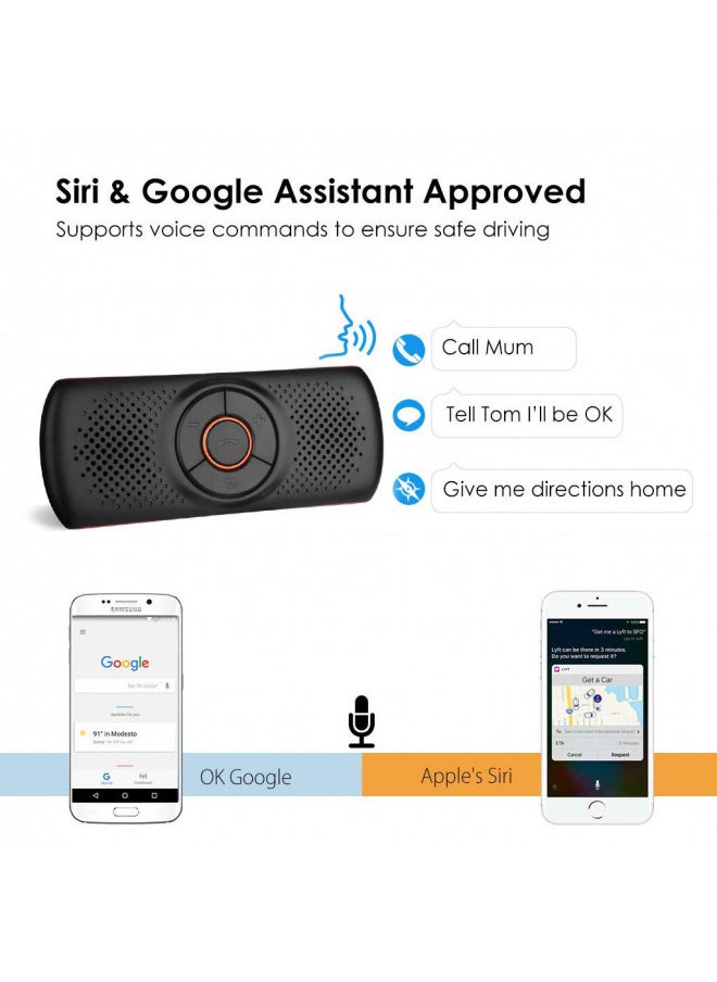 NETVIP - NETVIP Bluetooth Handsfree Speakerphone for Cell Phone, Wireless Car Kit Music Player Adapter with Back-Clip Portable Bluetooth Speaker for Home/Sport/Outdoor, Work with Siri/Google Assistant/TF Card - Image 1