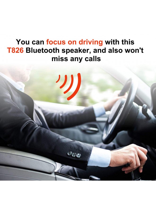 NETVIP - NETVIP Bluetooth Handsfree Speakerphone for Cell Phone, Wireless Car Kit Music Player Adapter with Back-Clip Portable Bluetooth Speaker for Home/Sport/Outdoor, Work with Siri/Google Assistant/TF Card - Image 1
