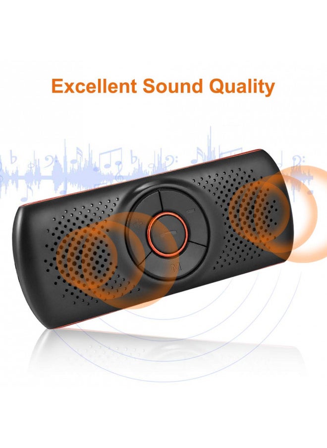 NETVIP - NETVIP Bluetooth Handsfree Speakerphone for Cell Phone, Wireless Car Kit Music Player Adapter with Back-Clip Portable Bluetooth Speaker for Home/Sport/Outdoor, Work with Siri/Google Assistant/TF Card - Image 1