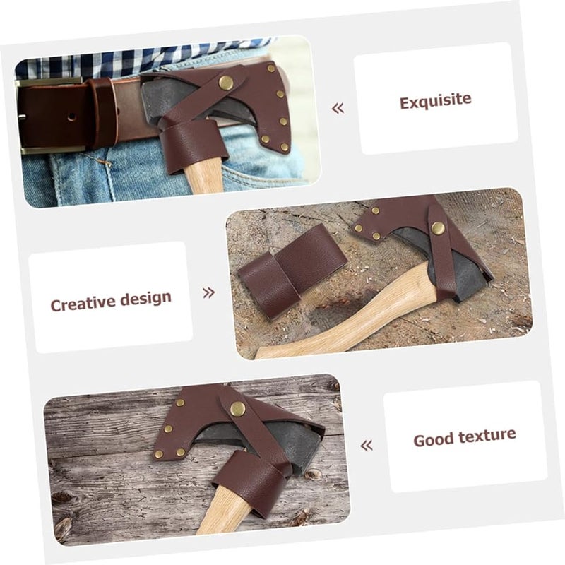 غطاء فأس بني فاتح سميك لحماية غلاف الحطب للتخييم والحديقة - Image 5