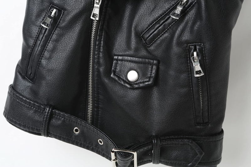 ELUCKFACE Kids Boys Girls Womens Faux Leather Motorcycle Vest Joker Style Biker Parent-Child Matching Dress Coat 3+Years Black 3-4Years Old​ - Image 4