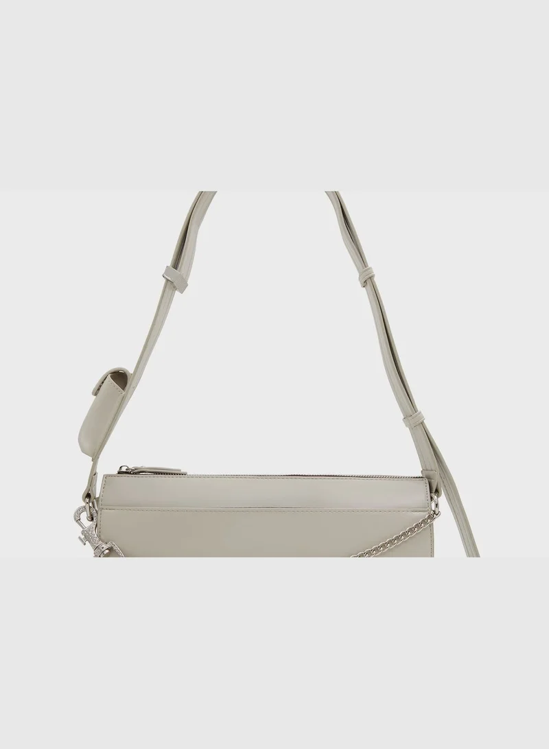 CALL IT SPRING Gaiia Plain Shoulder Bag with Detachable Chain