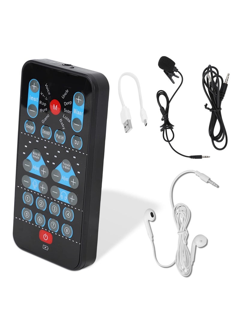 SYOSI Mini Voice Changer Device, Portable 8 Sound Effects Support Multi Languages Handheld Sound Card for Adults, Kids, PC Mobile Phone, Hide Your Real Voice, Beginner Friendly, 8 Fixed Sound Effects - Image 1