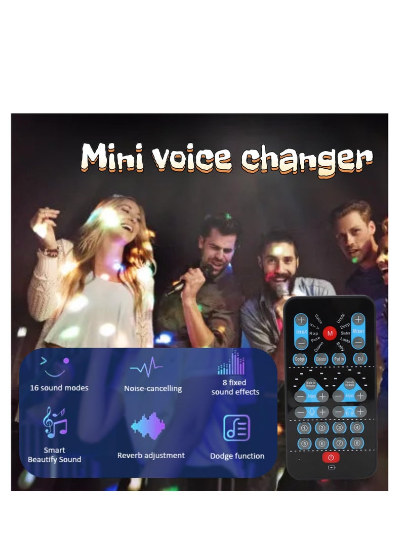 SYOSI Mini Voice Changer Device, Portable 8 Sound Effects Support Multi Languages Handheld Sound Card for Adults, Kids, PC Mobile Phone, Hide Your Real Voice, Beginner Friendly, 8 Fixed Sound Effects - Image 3