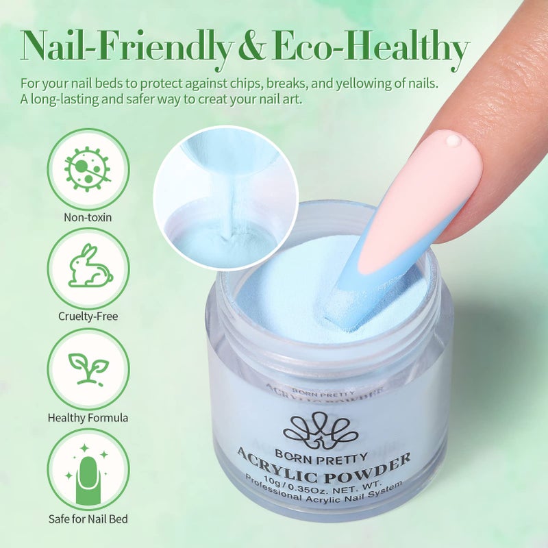 BORN PRETTY Acrylic Powder Set 36 Colors Acrylic Nail Powder Nude Pink Burgundy Red Green Blue White All Seasons Professional Polymer 3D Nail Art Kit for French Extension Carving Christmas Gift Set - Image 4