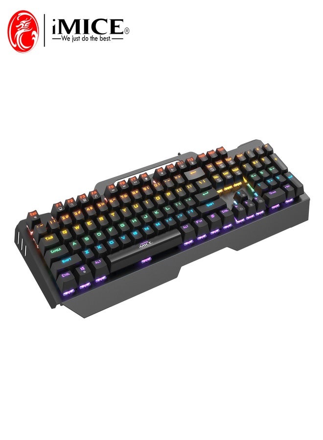 iMice Gaming Keyboard RGB Mechanical–104-Key Compact Design with 6-Color LED Backlight, 28 Custom Lighting Modes & 12 Multimedia Hotkeys for Ultimate Performance - Image 2