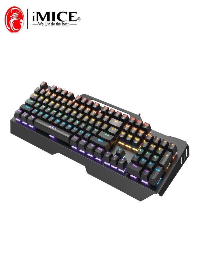 iMice Gaming Keyboard RGB Mechanical–104-Key Compact Design with 6-Color LED Backlight, 28 Custom Lighting Modes & 12 Multimedia Hotkeys for Ultimate Performance - Image 3