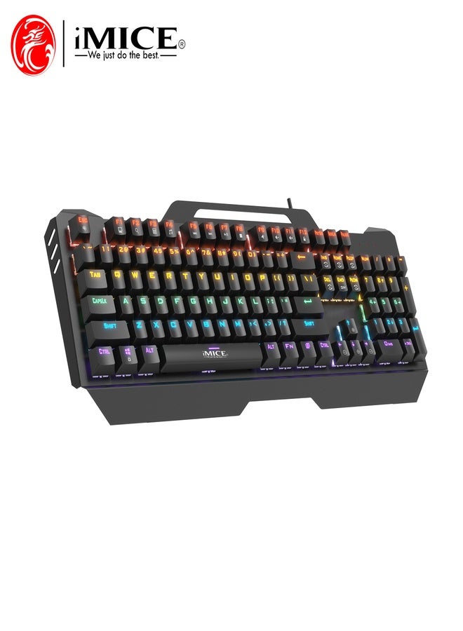 iMice Gaming Keyboard RGB Mechanical–104-Key Compact Design with 6-Color LED Backlight, 28 Custom Lighting Modes & 12 Multimedia Hotkeys for Ultimate Performance - Image 4