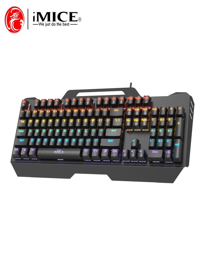 iMice Gaming Keyboard RGB Mechanical–104-Key Compact Design with 6-Color LED Backlight, 28 Custom Lighting Modes & 12 Multimedia Hotkeys for Ultimate Performance - Image 5