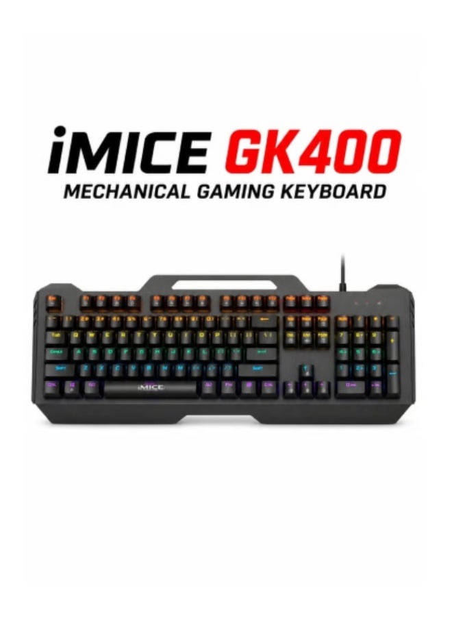 iMice Gaming Keyboard RGB Mechanical–104-Key Compact Design with 6-Color LED Backlight, 28 Custom Lighting Modes & 12 Multimedia Hotkeys for Ultimate Performance - Image 1