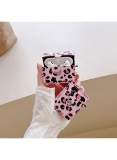 Suitable For AirPods 4 Headphone Case Cartoon All-inclusive Leather Case For Apple1/2 Generation Pro2 Bluetooth Protective Case One-piece Case-Color:One-piece Leather Case-pink Leopard Print-Model:Airpods Pro (protective Sleeve)