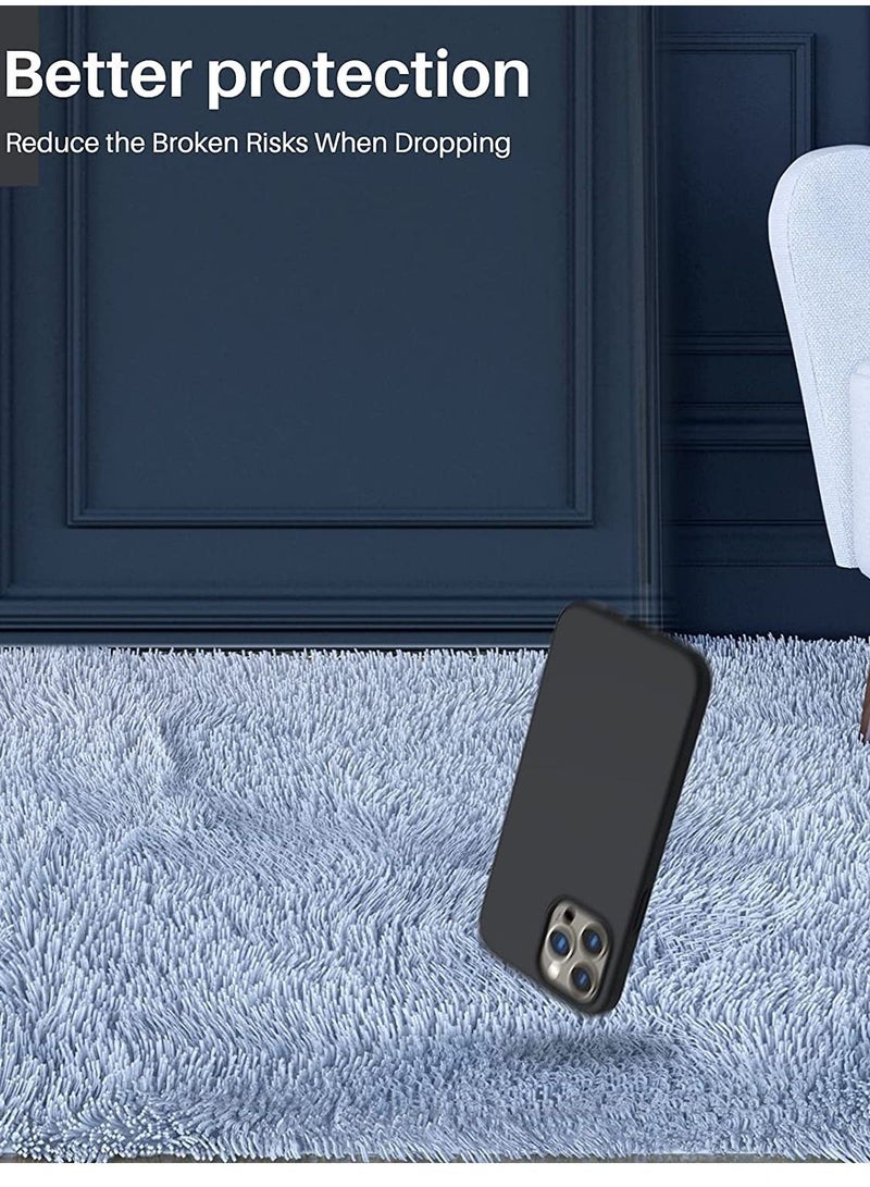 iPhone 13 Pro Max Case Silicone Protective Cover With Soft Liquid Gel Rubber Cover Anti-Scratch Anti-Fingerprint Anti-Drop (Black) - Image 4