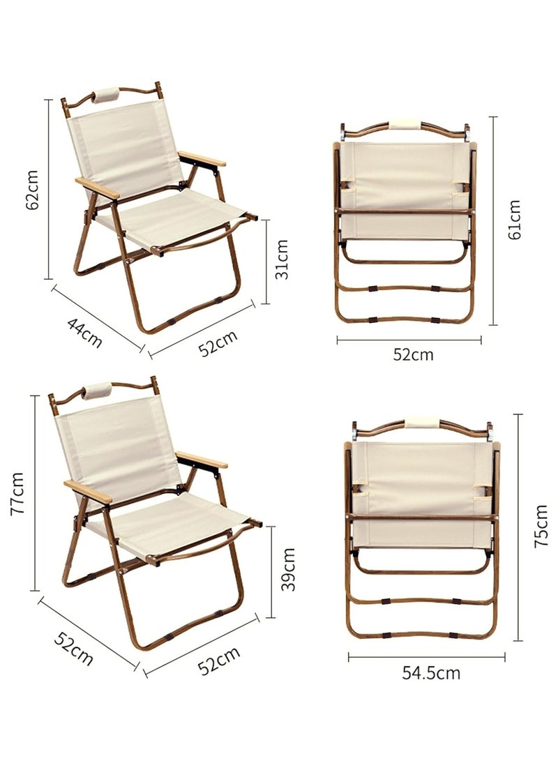 كرسي تخييم خارجي محمول قابل للطي وخفيف الوزن كرسي أثاث تخييم للمشي لمسافات طويلة وصيد الأسماك والنزهات والسفر (بيج كبير) - Image 2