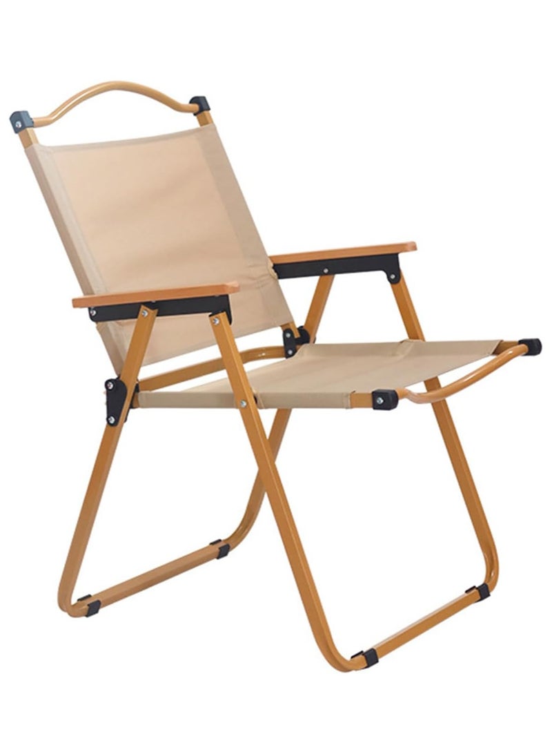كرسي تخييم خارجي محمول قابل للطي وخفيف الوزن كرسي أثاث تخييم للمشي لمسافات طويلة وصيد الأسماك والنزهات والسفر (بيج كبير) - Image 1