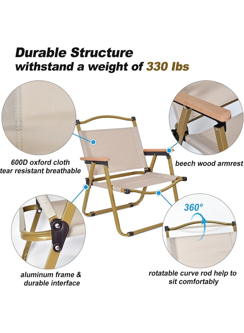 كرسي تخييم خارجي محمول قابل للطي وخفيف الوزن كرسي أثاث تخييم للمشي لمسافات طويلة وصيد الأسماك والنزهات والسفر (بيج كبير) - Image 3
