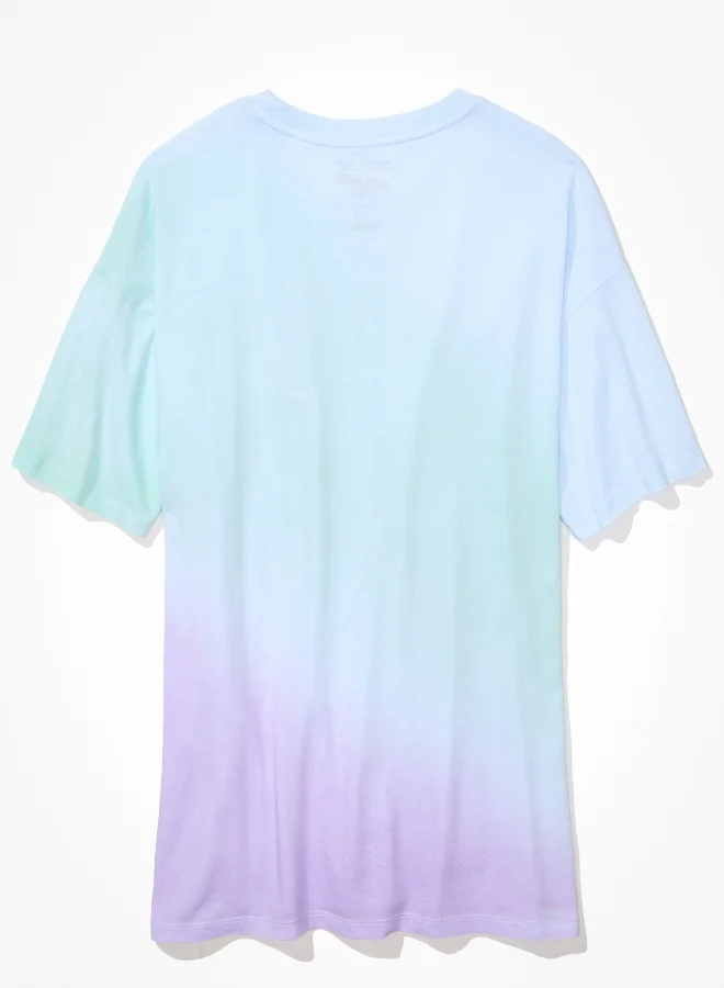 American Eagle AE Oversized Nirvana Graphic Tie-Dye Tee