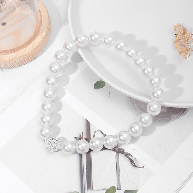 Magnetic Pearl Curtain Tiebacks No-Drill Holdbacks 40cm long (with diamonds)